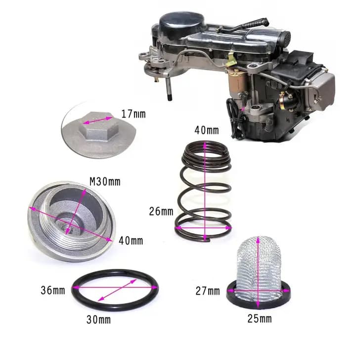 Bouchon de vidange d'huile de moto avec filtre à ressort, vis de vidange de filtre à huile de Scoote