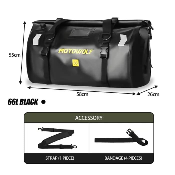 Sac arrière étanche pour moto
