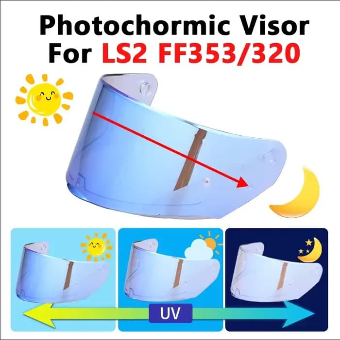 Visière de casque photochromique pour LS2 FF320 FF353