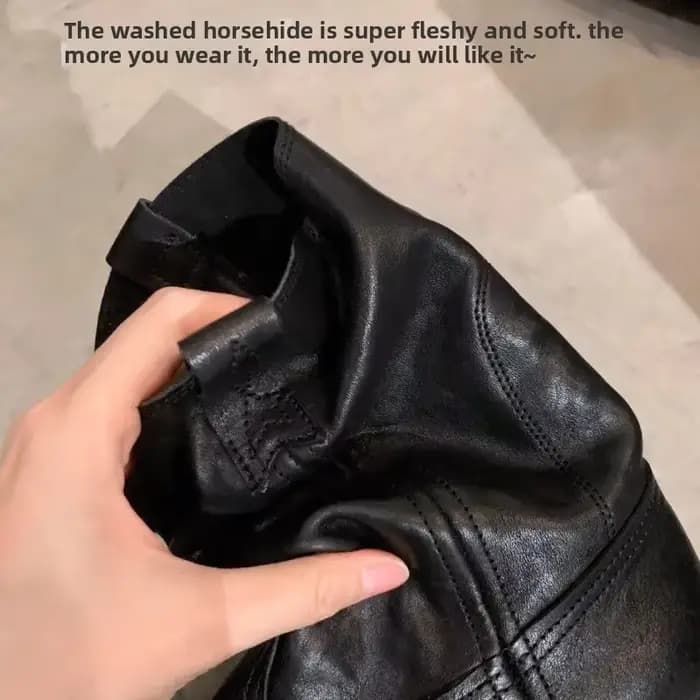 Bottes de moto en cuir de cheval pour femmes