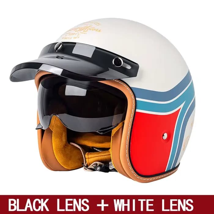 Casque de moto standard national certification 3c demi-casque pour hommes et femmes quatre saisons lentille intérieure