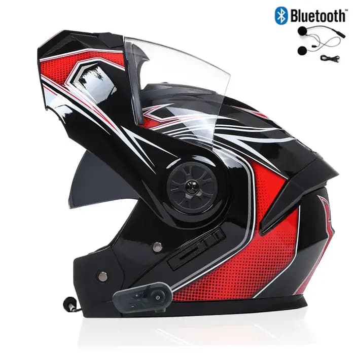 Bluetooth modulaire double lentille Moto sécurité descente rabattable casques hommes femmes Motocross course intégral