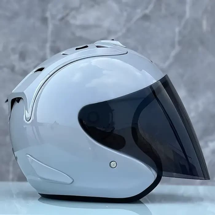 Demi-casque gris ciment Ram4 approuvé ECE pour hommes et femmes