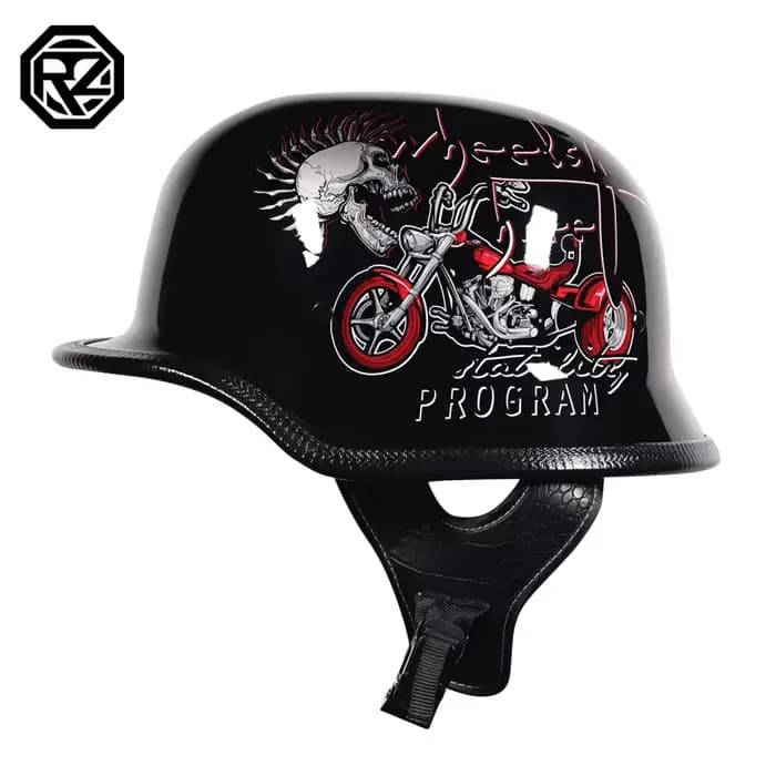 Casque de soldat rétro demi-casque moto homme et femme