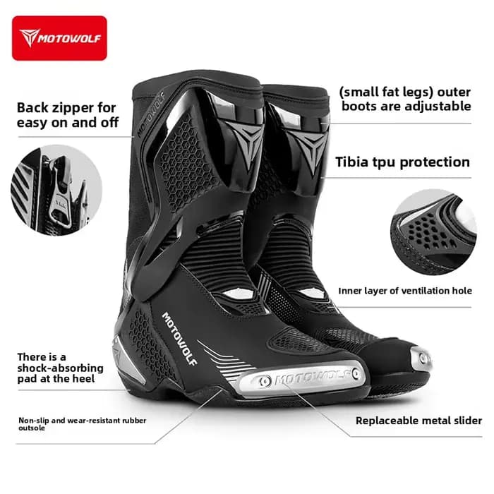 Bottes de moto pour hommes, bottes de motocross professionnelles, bottes de course tout-terrain, résistantes à l'usure, antidérapantes, chaussures de motocycliste