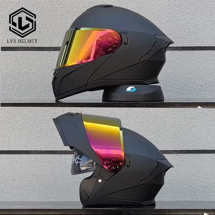 Dernier modèle de casque de moto modulaire à visière rabattable, adapté aux hommes et aux femmes, po