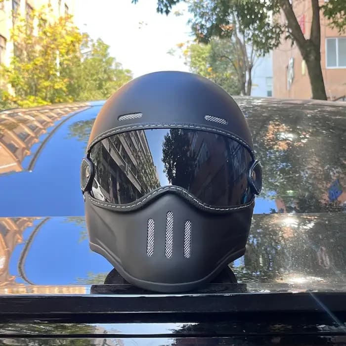 Casque de moto rétro intégral
