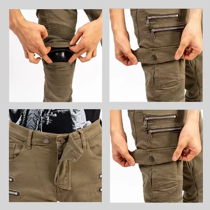 Pantalon de Motocross Style métal à Double fermeture éclair pour hommes et femmes