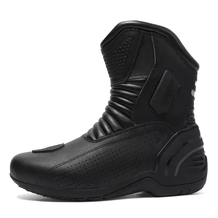 Bottes de moto noires pour hommes, imperméables, semelle antidérapante, chaussures d'équitation urba