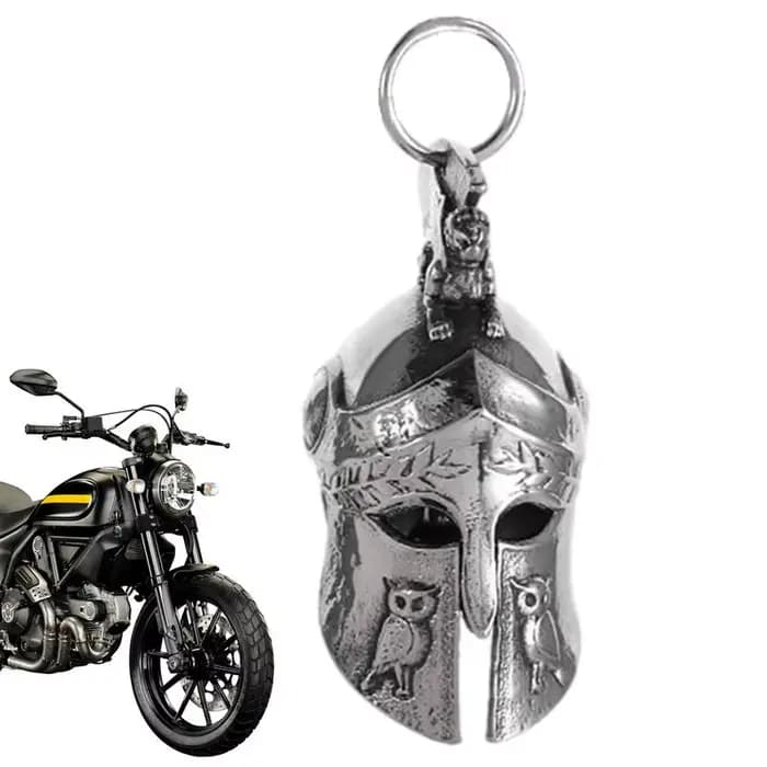 Cloche de moto rétro, breloque de casque de guerrier romain