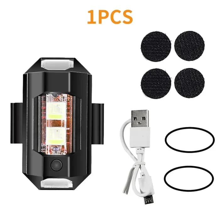 Lumières de moto Drone lumière stroboscopique USB LED Anti-Collision vélo avion nuit volant Mini clignotant voyant d'ave
