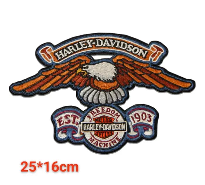 Patch brodé en tissu avec logo de moto