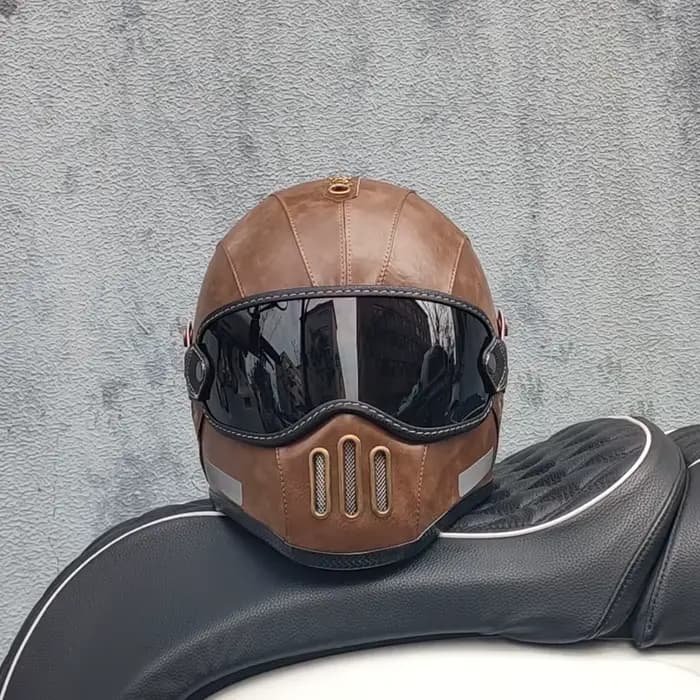 Casque ORZ rétro, casque intégral en fibre de verre