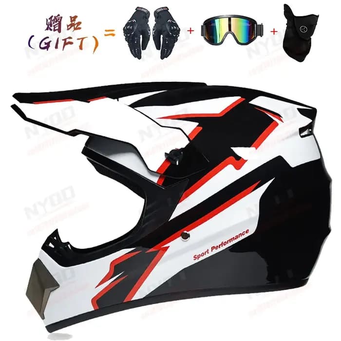 Casque de moto tout-terrain, casque de motocross ATV VTT DH pour adulte avec visière, homologué DOT pour la conduite