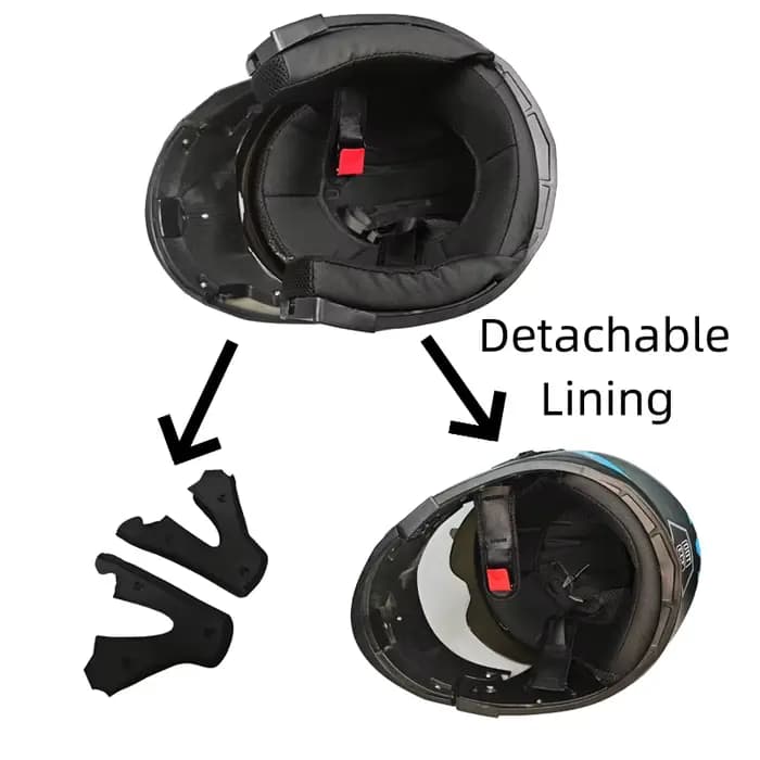 Casque de moto rabattable avec pare-soleil intérieur amovible pour hommes et femmes
