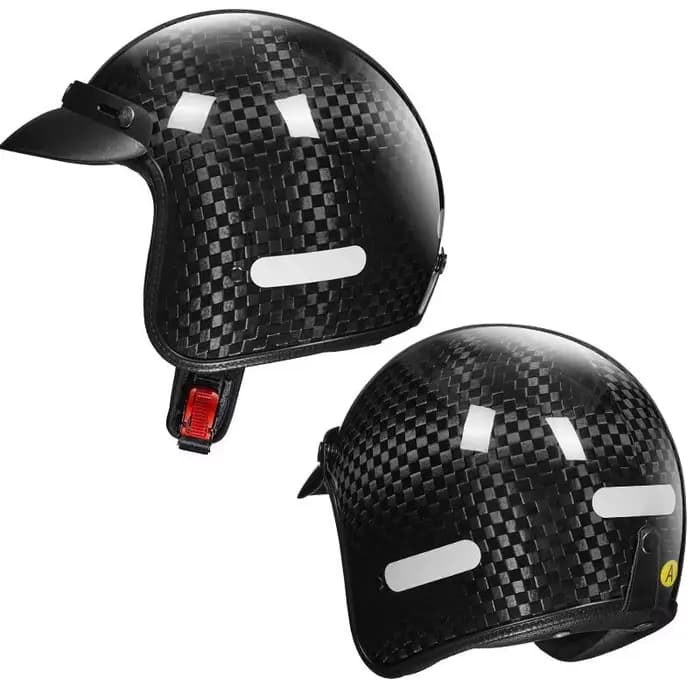 Casque de moto en Fiber de carbone ultraléger Vintage 4/3
