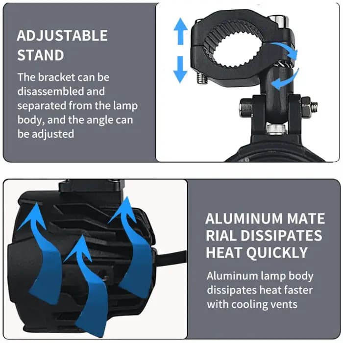 Phares antibrouillard LED pour moto, budgétaire de conduite auxiliaire, lampe de sauna, clignotant d