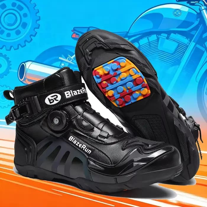 Nouvelles bottes de moto en cuir pour hommes