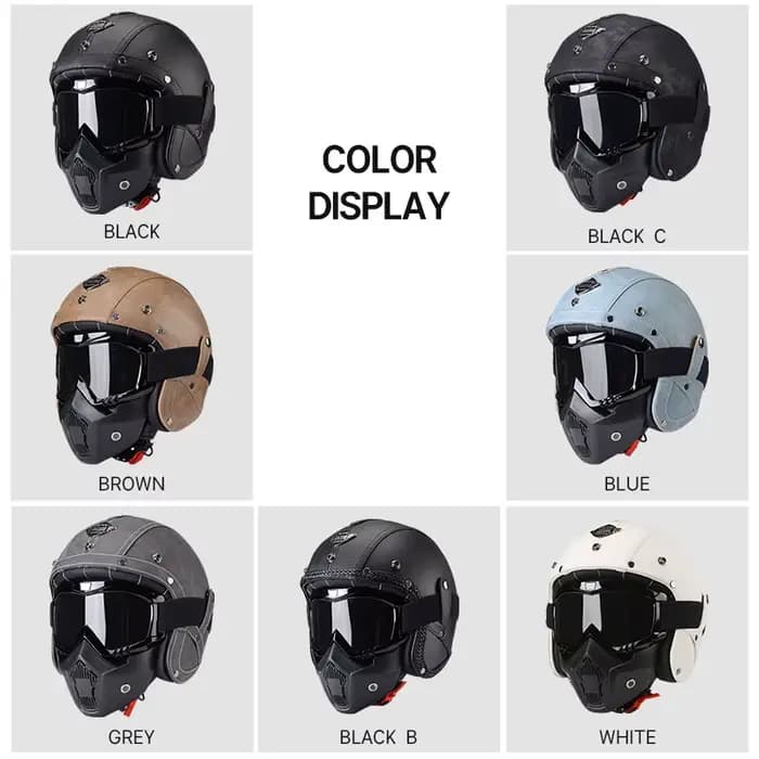 Casque de moto vintage pour homme