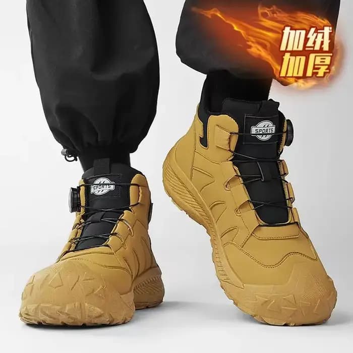 Bottes de motard jaunes de rue pour hommes