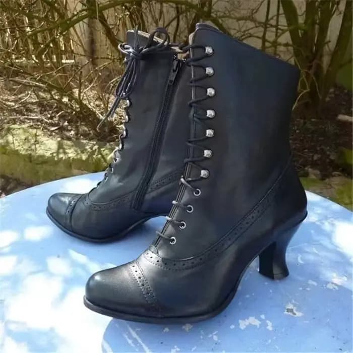 Bottes de motard en cuir PU pour femmes