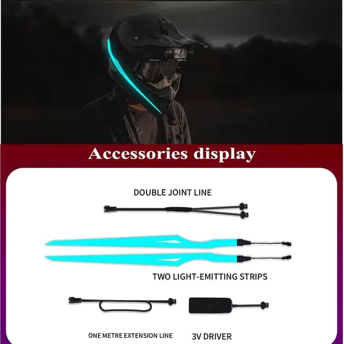 Allumez votre conduite moto LED bande d'avertissement avec des lumières réfléchissantes multicolores Film lumineux
