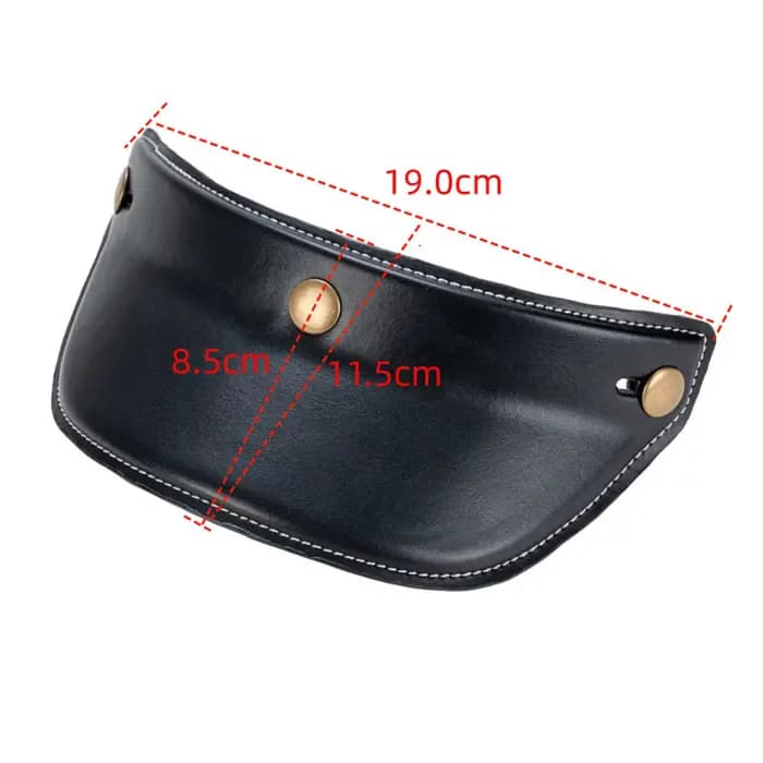 Visière de casque de moto en cuir PU légère à trois boutons