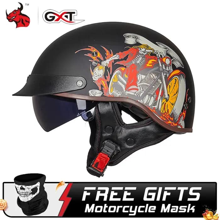 Casque de Moto Rétro avec Certification DOT