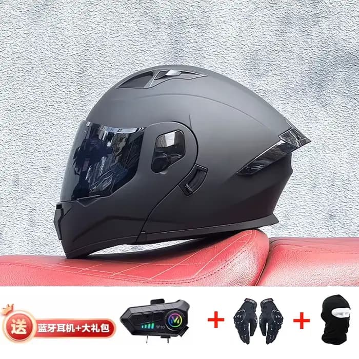 Nouveau casque de course professionnel de moto rabattable matériau ABS casques Bluetooth modulaires