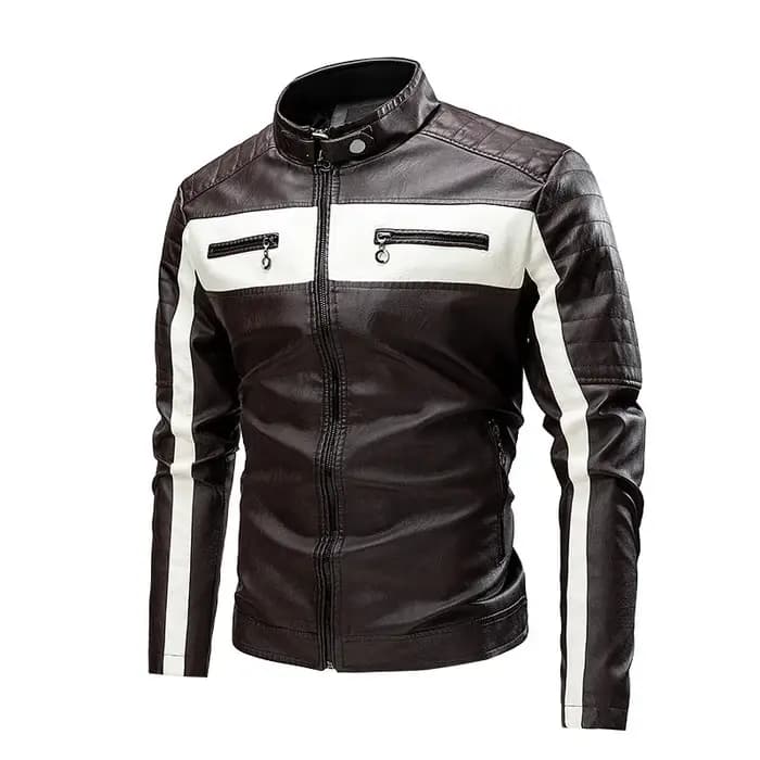 Veste de motard élégante couleurs contrastées classique