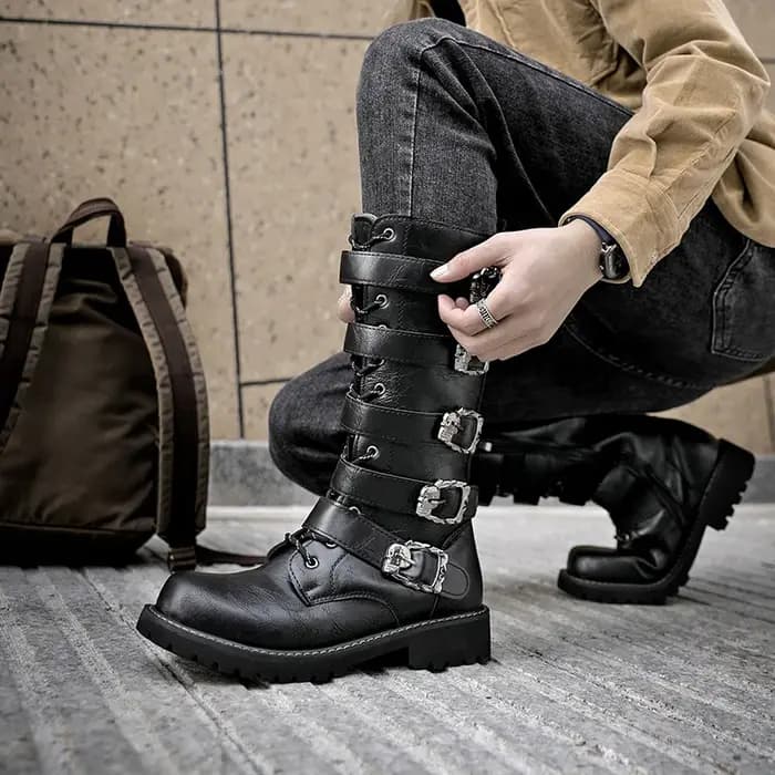 Bottes de motard gothiques Punk pour hommes