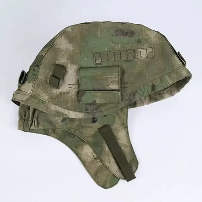 Casque russe 6b47 avec housse de casque camouflage MOX Green Ruin, version coupe-vent et protection
