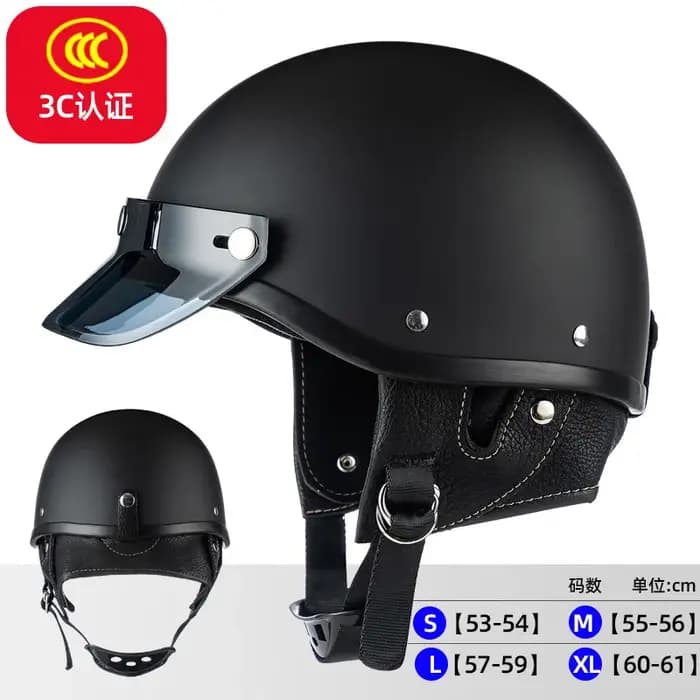 Casque de Moto demi-visage blanc rétro casques