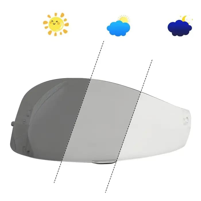 Bouclier de visière photochromique pour casque de moto