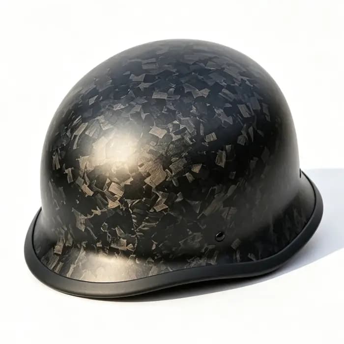 Casque de moto rétro en fibre de carbone 3K véritable noir brillant pour homme