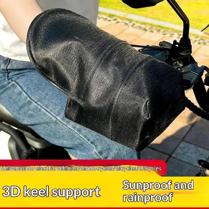 Gants de guidon de scooter en cuir argenté