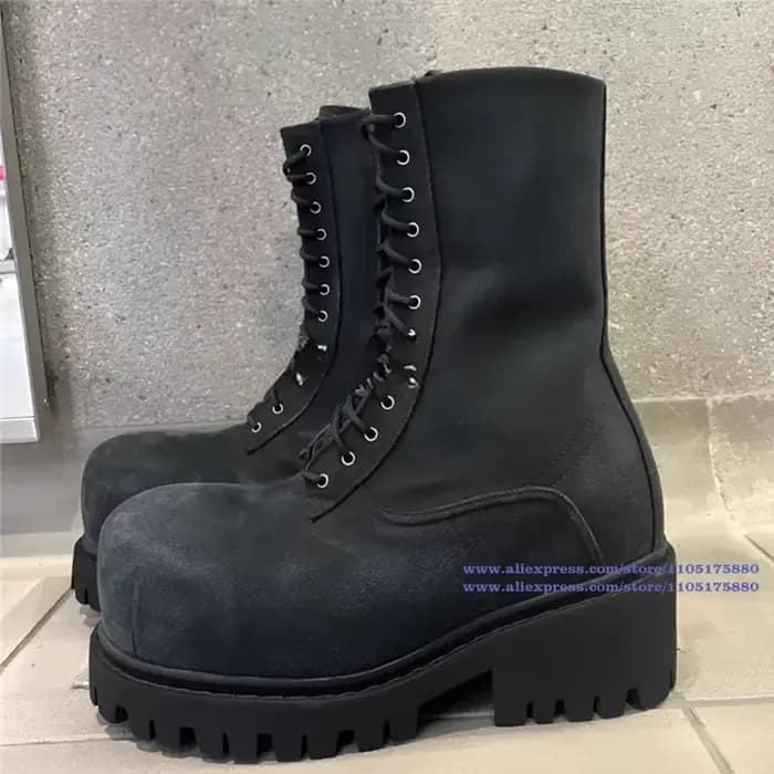 Bottes de moto en Denim noir pour hommes