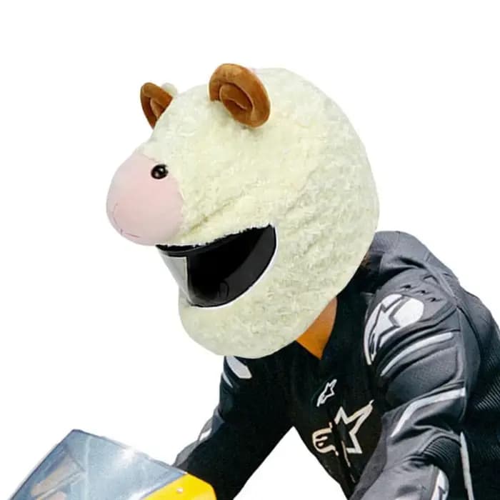 Juste de casque de moto en peluche de dessin animé drôle