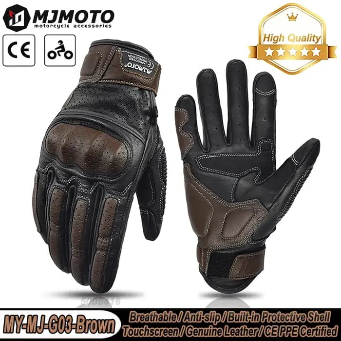 Gants de Moto classiques en cuir de chèvre