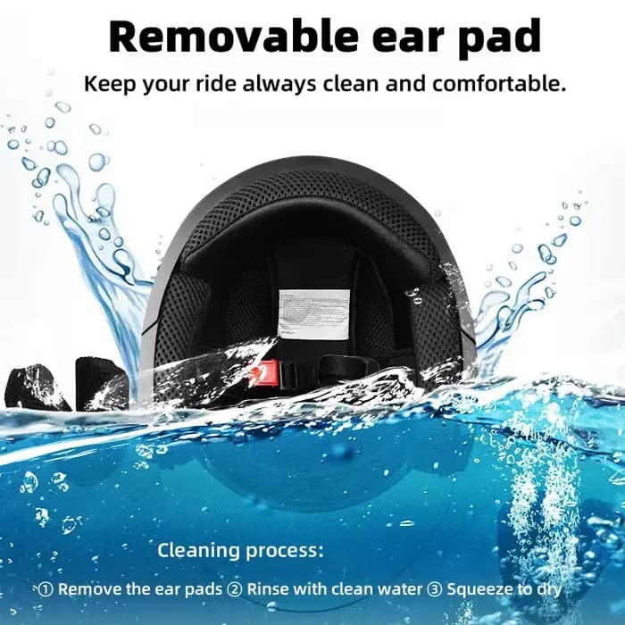 Casque de moto 3/4 light pour homme et femme. Idéal pour les scooters et les vélos. Ce