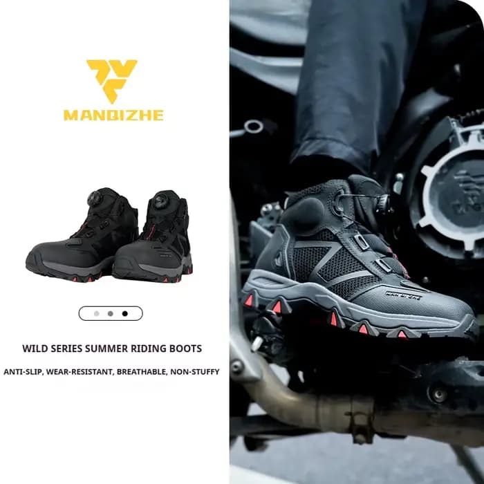 FEHER – bottes de moto en cuir de vache respirant pour l'été