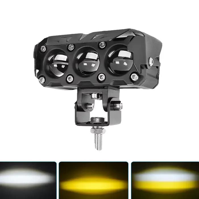Phare LED auxiliaire pour motos 12V, phare de travail, lentille de projecteur, lampe avant, feux de