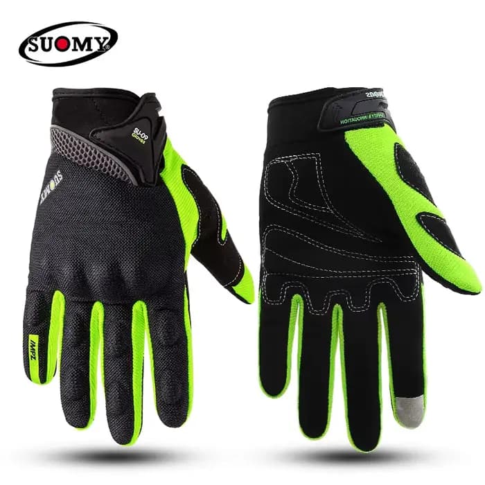 Gants de course respirants à doigts complets pour moto