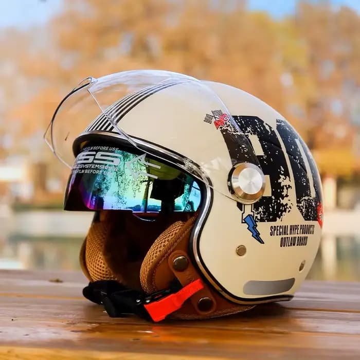 Casque de Moto rétro TT & CO approuvé DOT