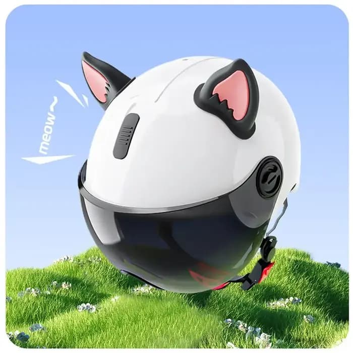 Décorations d'oreille de chat pour casque de moto