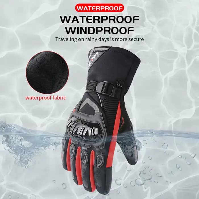 Gants de Moto chauds d'hiver coupe-vent imperméables Guantes
