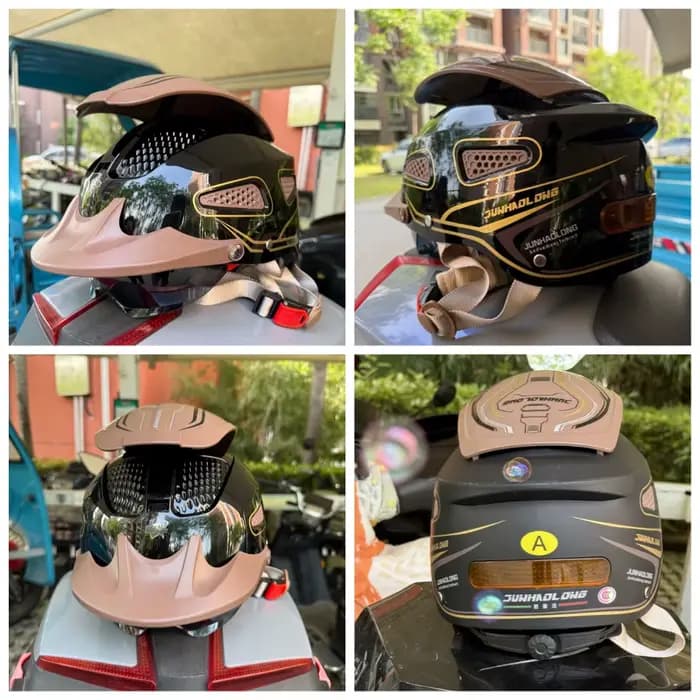Casque Demi-ouvert Rétro d'Été pour Moto/Vélo Électrique
