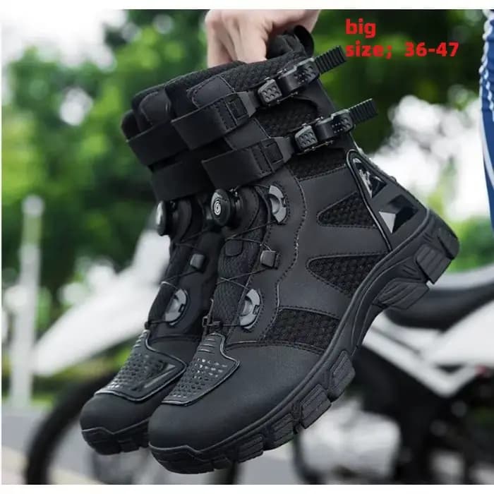 Bottes de moto en cuir imperméables