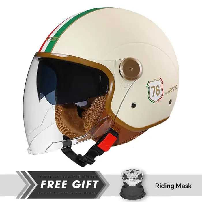 Casque Jet rétro Daul lentille DOT casques de Moto visage ouvert hommes femmes 3/4 demi-casque