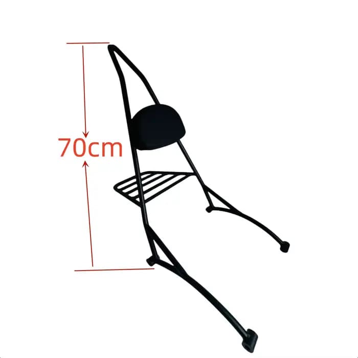 Barre Sissy de 70cm avec étagères arrière détachables